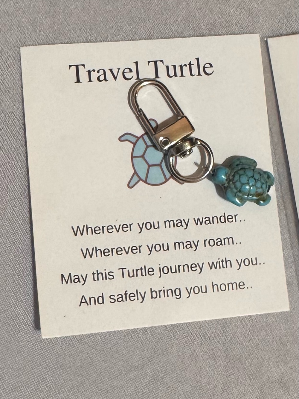 3 pack Turquoise Turtle Keychain Charm